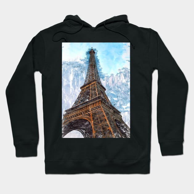 Eiffel Tower Low Angle. For Paris Lovers. Hoodie by ColortrixArt